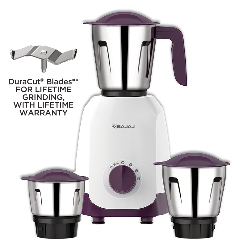 Bajaj Ninja Series Elegance 500W, 3 Jar with DuraCut® Blade