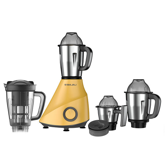 Bajaj Armor Series Quadra 4 Jar 800W Curcuma Yellow Mixer Grinder